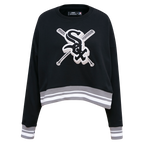 MLB CHICAGO WHITE SOX MASHUP WOMEN'S RIB CREWNECK (BLACK/GRAY)