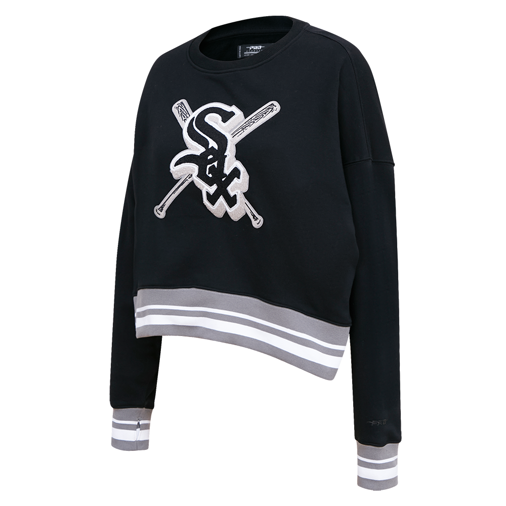 MLB CHICAGO WHITE SOX MASHUP WOMEN'S RIB CREWNECK (BLACK/GRAY)
