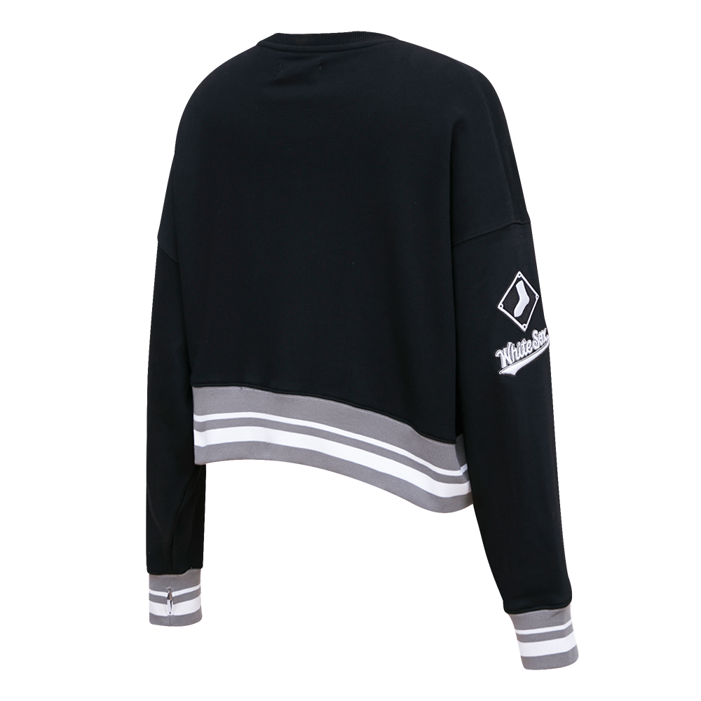MLB CHICAGO WHITE SOX MASHUP WOMEN'S RIB CREWNECK (BLACK/GRAY)