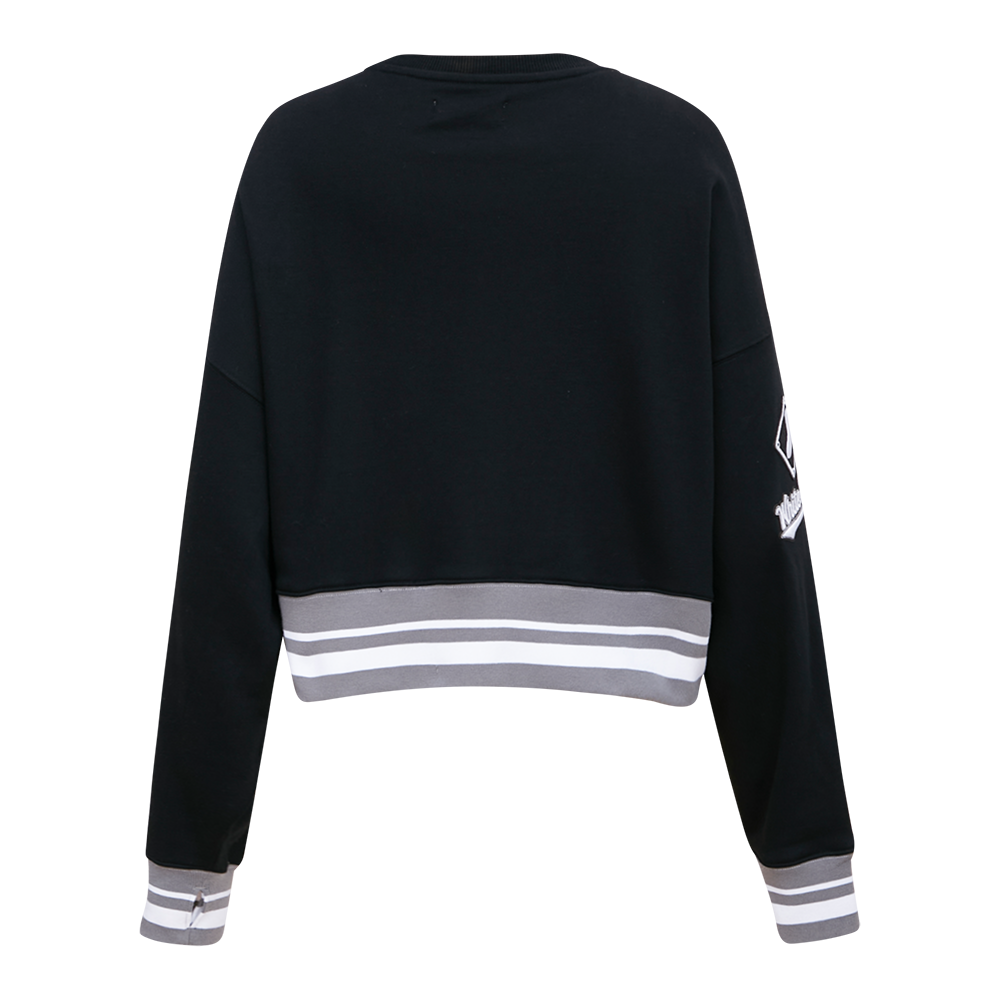 MLB CHICAGO WHITE SOX MASHUP WOMEN'S RIB CREWNECK (BLACK/GRAY)