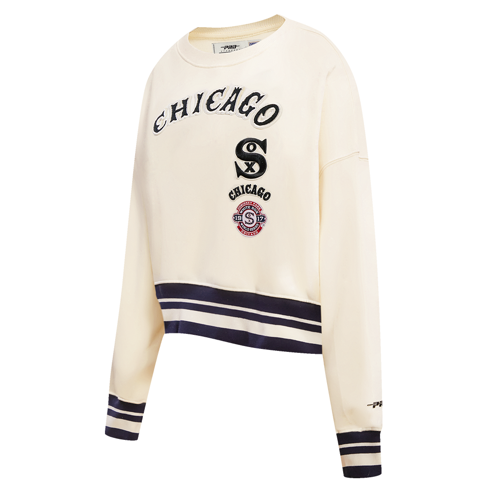 MLB CHICAGO WHITE SOX WOMEN'S RETRO CLASSIC WOMEN'S CREWNECK (EGGSHELL/BLACK)