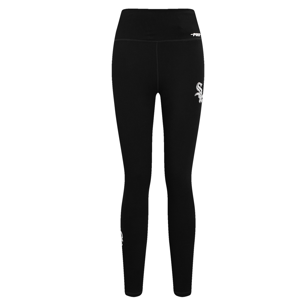 MLB CHICAGO WHITE SOX SCRIPT TAIL WOMEN'S HIGH WAIST JERSEY LEGGING (BLACK)