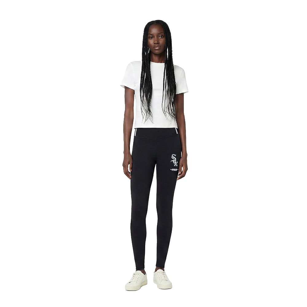 MLB CHICAGO WHITE SOX CLASSIC CHENILLE LEGGING EN JERSEY ÉPAIS POUR FEMME (NOIR)