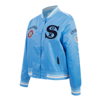 MLB CHICAGO WHITE SOX  RETRO CLASSIC WOMEN'S RIB SATIN JACKET (UNIVERSITY BLUE)