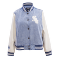 MLB CHICAGO WHITE SOX VARSITY BLUES BLOUSON COLLÉGIAL EN DENIM POUR FEMME (DENIM/LIN)