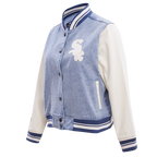 MLB CHICAGO WHITE SOX VARSITY BLUES BLOUSON COLLÉGIAL EN DENIM POUR FEMME (DENIM/LIN)