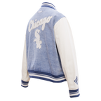 MLB CHICAGO WHITE SOX VARSITY BLUES BLOUSON COLLÉGIAL EN DENIM POUR FEMME (DENIM/LIN)