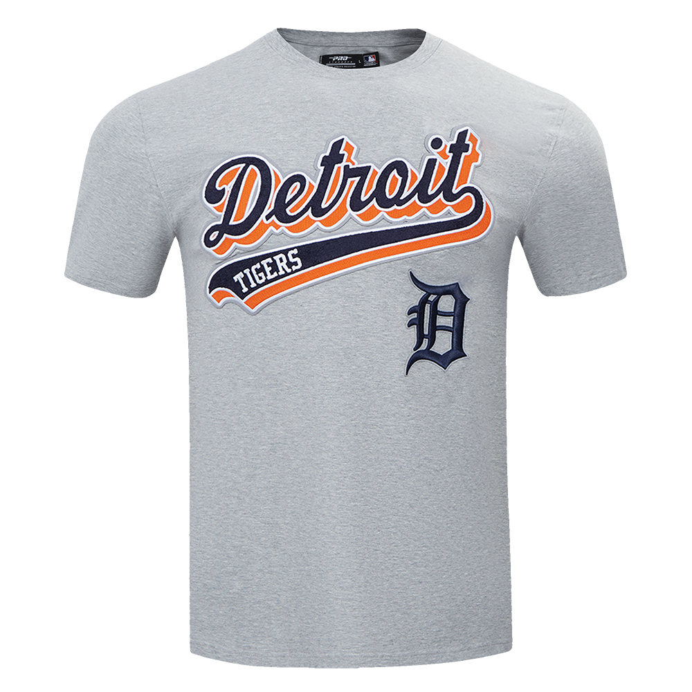 MLB DETROIT TIGERS SCRIPT TAIL HAUT EN JERSEY SIMPLE POUR HOMME (GRIS CHINÉ)
