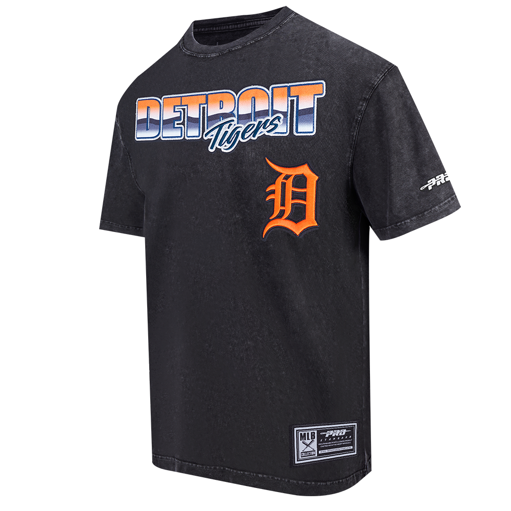 MLB DETROIT TIGERS HAUT CHROME EN JERSEY DE COTON À ÉPAULES TOMBANTES POUR HOMME (NOIR DÉLAVÉ)