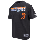 MLB DETROIT TIGERS HAUT CHROME EN JERSEY DE COTON À ÉPAULES TOMBANTES POUR HOMME (NOIR DÉLAVÉ)