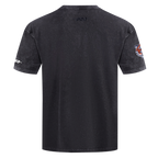 MLB DETROIT TIGERS HAUT CHROME EN JERSEY DE COTON À ÉPAULES TOMBANTES POUR HOMME (NOIR DÉLAVÉ)