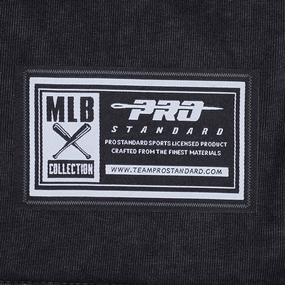 MLB DETROIT TIGERS HAUT CHROME EN JERSEY DE COTON À ÉPAULES TOMBANTES POUR HOMME (NOIR DÉLAVÉ)