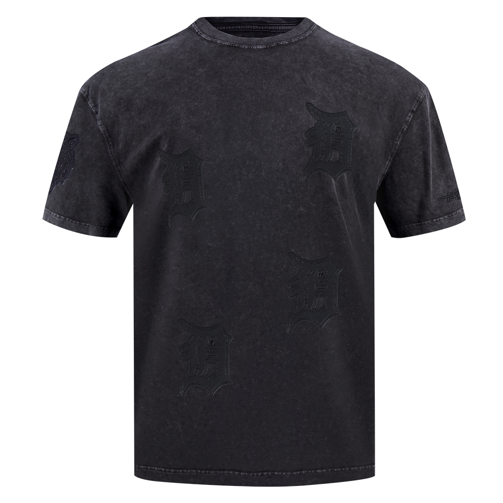MLB DETROIT TIGERS WASHED VANGUARD T-SHIRT À MANCHES COURTES POUR HOMME (NOIR DÉLAVÉ)