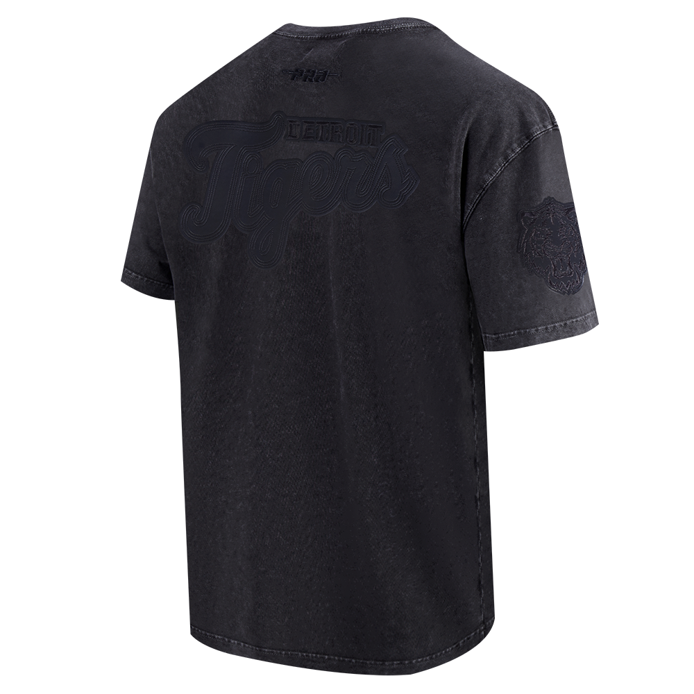 MLB DETROIT TIGERS WASHED VANGUARD T-SHIRT À MANCHES COURTES POUR HOMME (NOIR DÉLAVÉ)