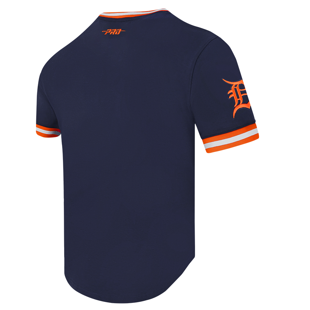 MLB DETROIT TIGERS CLASSIC CHENILLE HAUT EN MAILLE DOUBLE POUR HOMME (MARINE MINUIT/ORANGE)