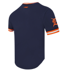 MLB DETROIT TIGERS CLASSIC CHENILLE HAUT EN MAILLE DOUBLE POUR HOMME (MARINE MINUIT/ORANGE)