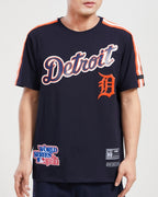 MLB DETROIT TIGERS HAUT PRO TEAM À BANDES ET À LOGO POUR HOMME (MARINE MINUIT/ORANGE)