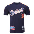 MLB DETROIT TIGERS HAUT PRO TEAM À BANDES ET À LOGO POUR HOMME (MARINE MINUIT/ORANGE)