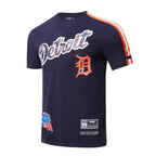 MLB DETROIT TIGERS HAUT PRO TEAM À BANDES ET À LOGO POUR HOMME (MARINE MINUIT/ORANGE)