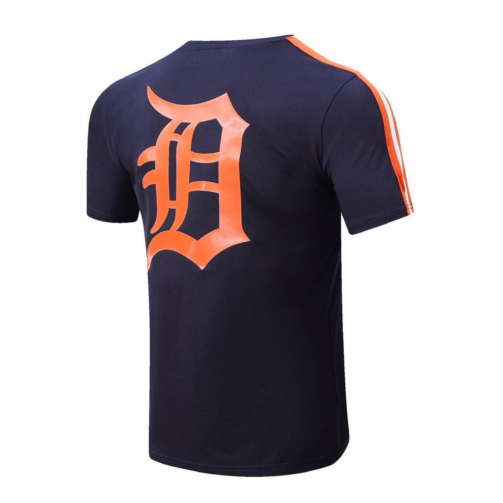 MLB DETROIT TIGERS HAUT PRO TEAM À BANDES ET À LOGO POUR HOMME (MARINE MINUIT/ORANGE)