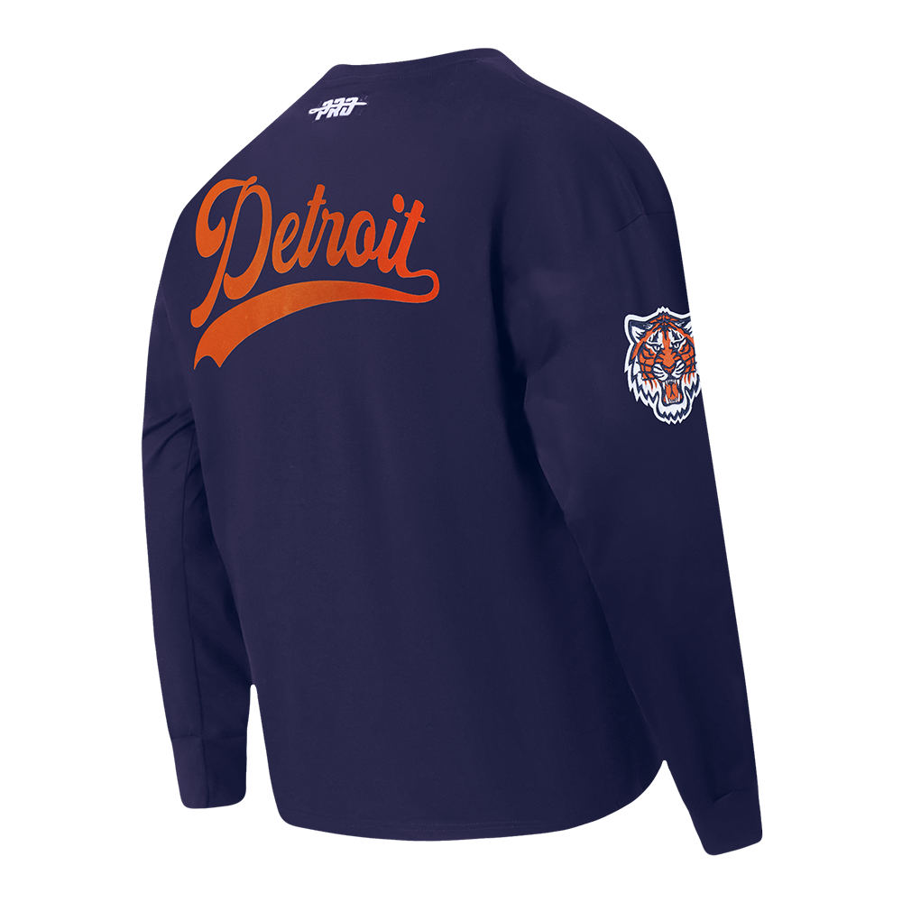 MLB DETROIT TIGERS LIVING LARGE MEN'S DROP SHOULDER LS TOP (MIDNIGHT NAVY)