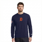 MLB DETROIT TIGERS LIVING LARGE MEN'S DROP SHOULDER LS TOP (MIDNIGHT NAVY)