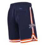 MLB DETROIT TIGERS CLASSIC CHENILLE SHORT PRO EN MAILLE DOUBLE POUR HOMME (MARINE MINUIT/ORANGE)