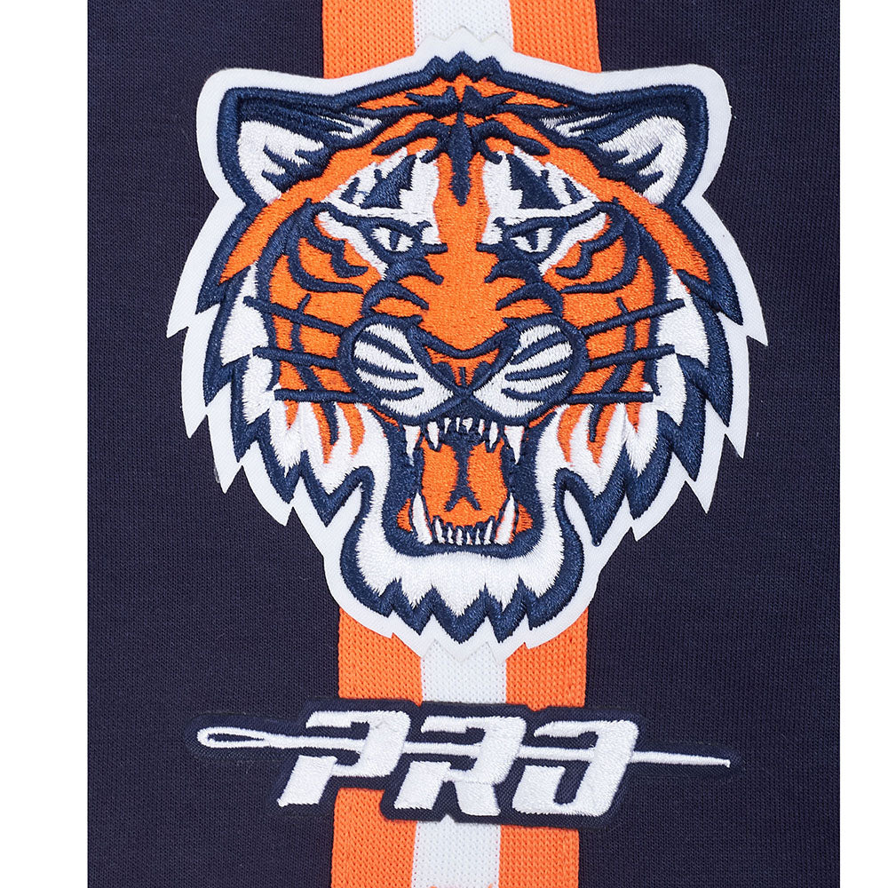 MLB DETROIT TIGERS CLASSIC CHENILLE SHORT PRO EN MAILLE DOUBLE POUR HOMME (MARINE MINUIT/ORANGE)