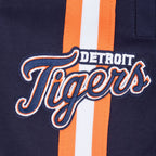 MLB DETROIT TIGERS CLASSIC CHENILLE SHORT PRO EN MAILLE DOUBLE POUR HOMME (MARINE MINUIT/ORANGE)