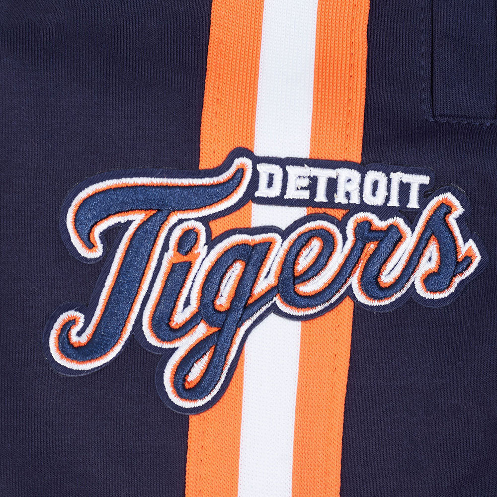MLB DETROIT TIGERS CLASSIC CHENILLE SHORT PRO EN MAILLE DOUBLE POUR HOMME (MARINE MINUIT/ORANGE)