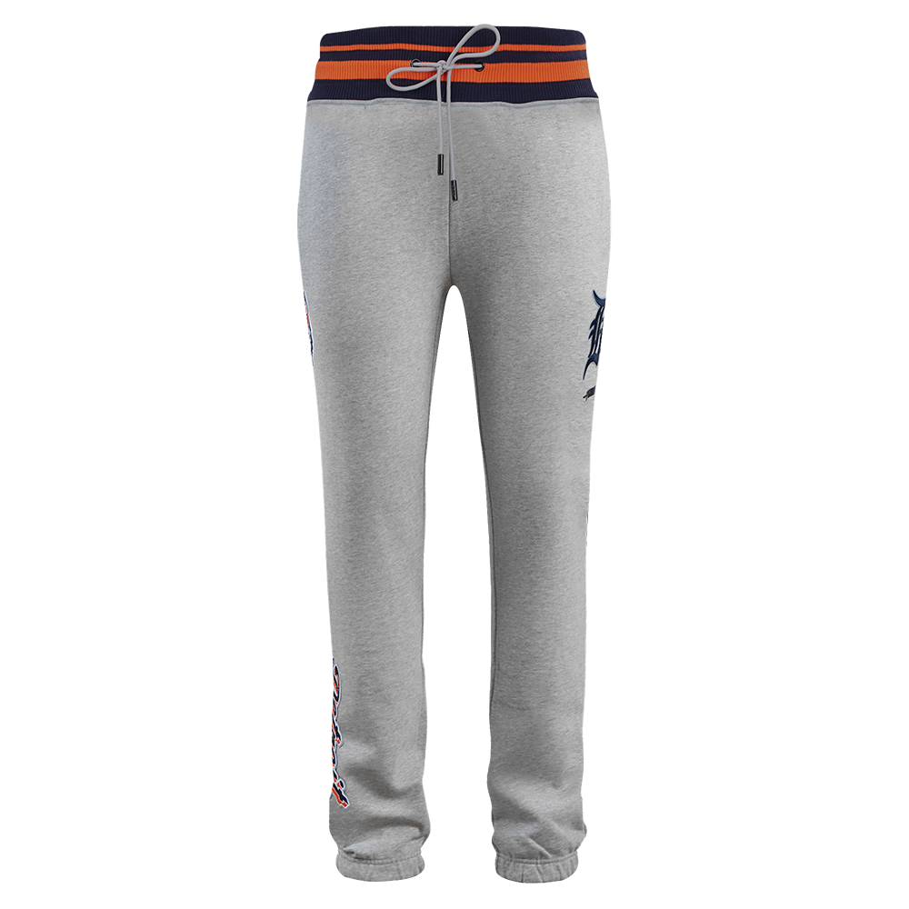 MLB DETROIT TIGERS SCRIPT TAIL PANTALON OUATÉ EN MOLLETON CÔTELÉ POUR HOMME (GRIS CHINÉ/MARINE MINUIT/ORANGE)