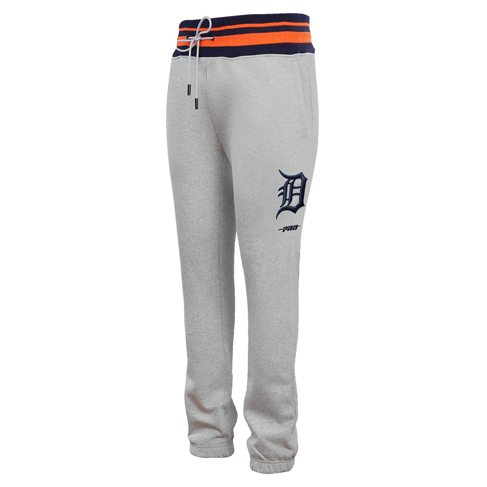 MLB DETROIT TIGERS SCRIPT TAIL PANTALON OUATÉ EN MOLLETON CÔTELÉ POUR HOMME (GRIS CHINÉ/MARINE MINUIT/ORANGE)