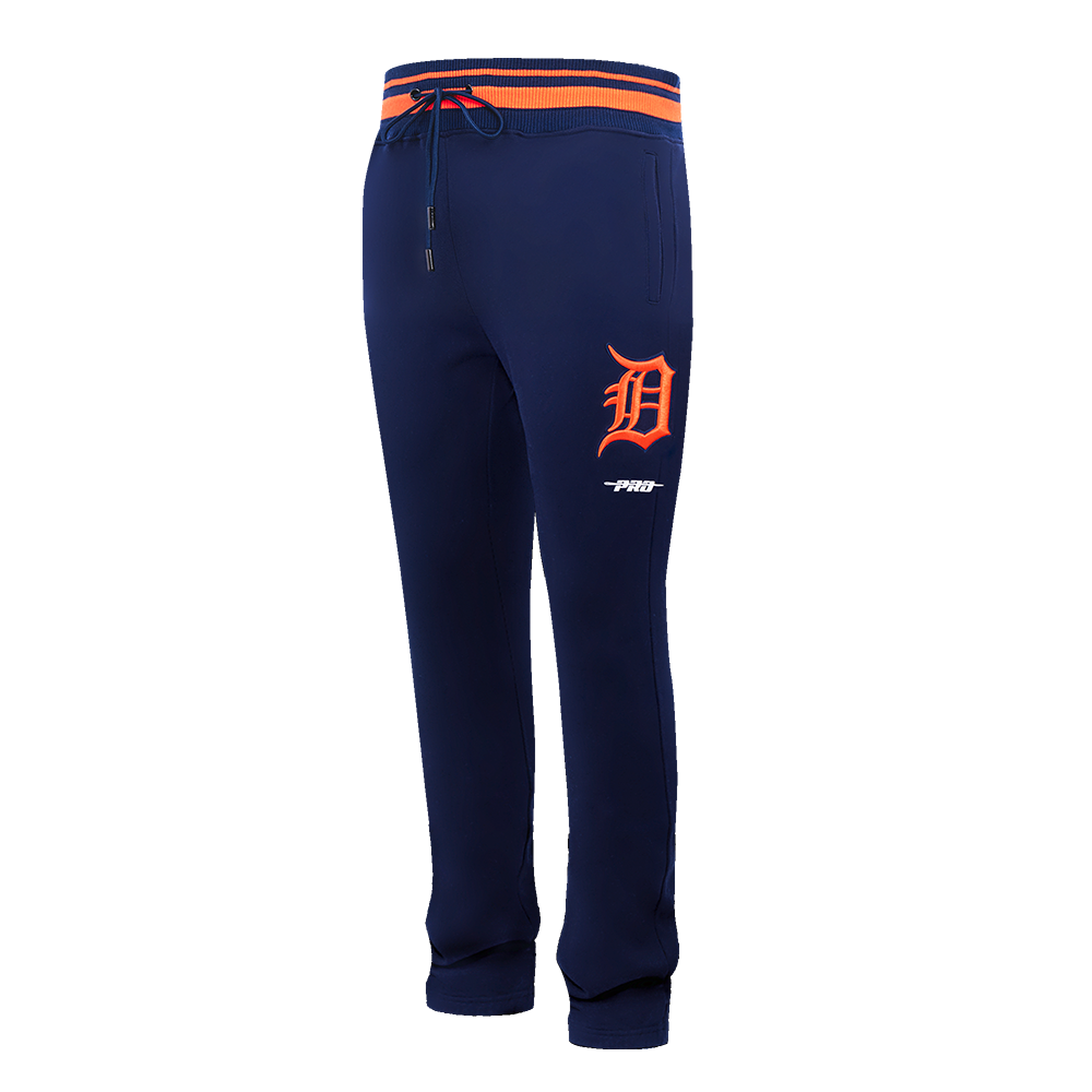 MLB DETROIT TIGERS SCRIPT TAIL MEN'S RIB FLC SWEATPANT (MIDNIGHT NAVY/ORANGE/MIDNIGHT NAVY)