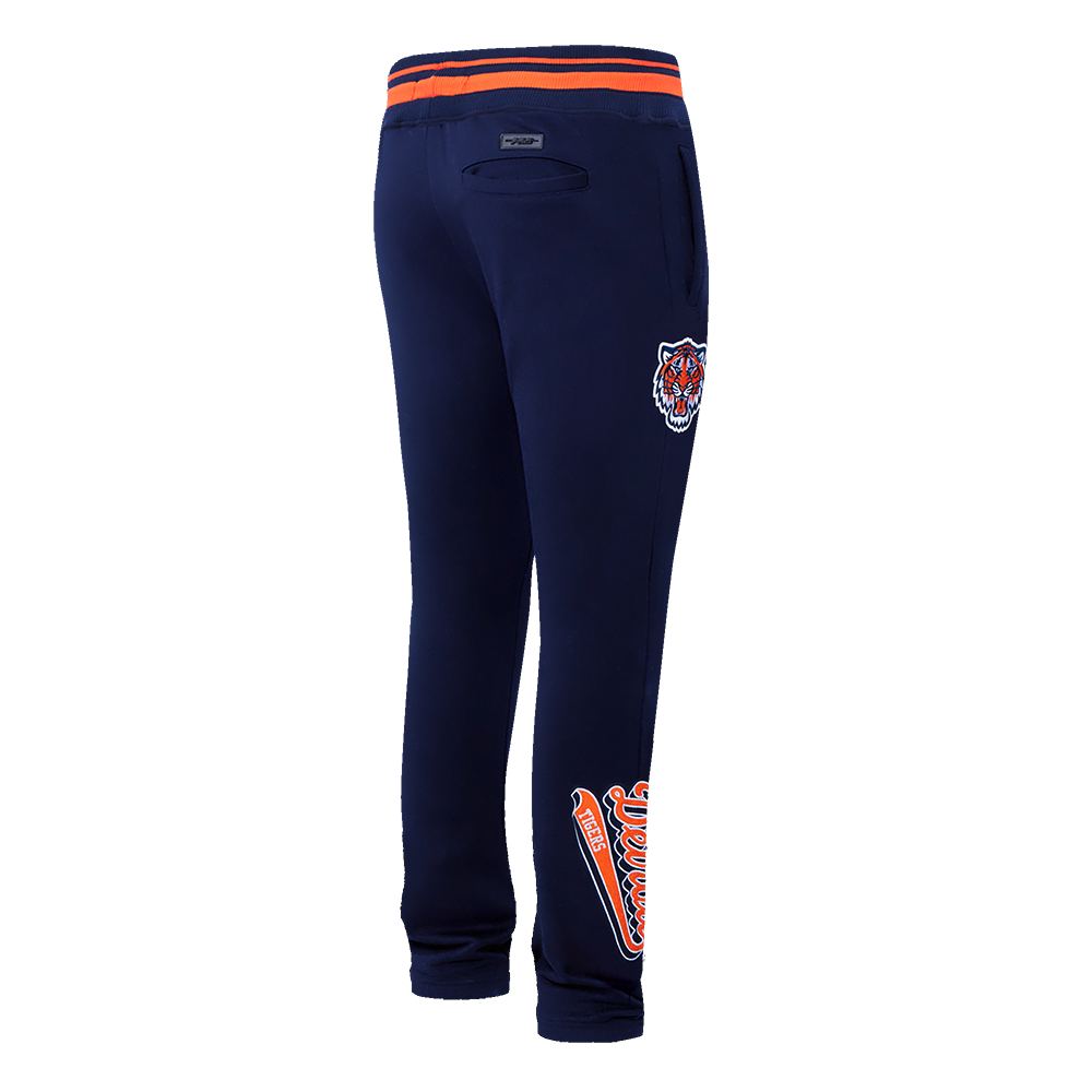 MLB DETROIT TIGERS SCRIPT TAIL MEN'S RIB FLC SWEATPANT (MIDNIGHT NAVY/ORANGE/MIDNIGHT NAVY)