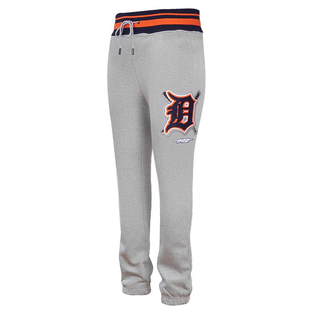 MLB DETROIT TIGERS MASH UP PANTALON OUATÉ EN MOLLETON CÔTELÉ POUR HOMME (GRIS CHINÉ/MARINE MINUIT/ORANGE)