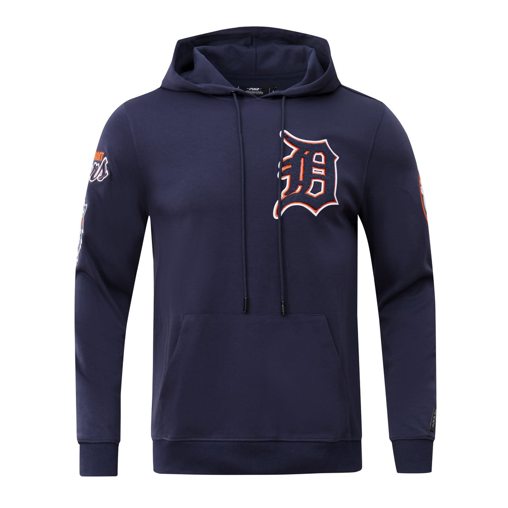MLB DETROIT TIGERS CLASSIC CHENILLE MEN'S PULLOVER HOODIE (MIDNIGHT NAVY)