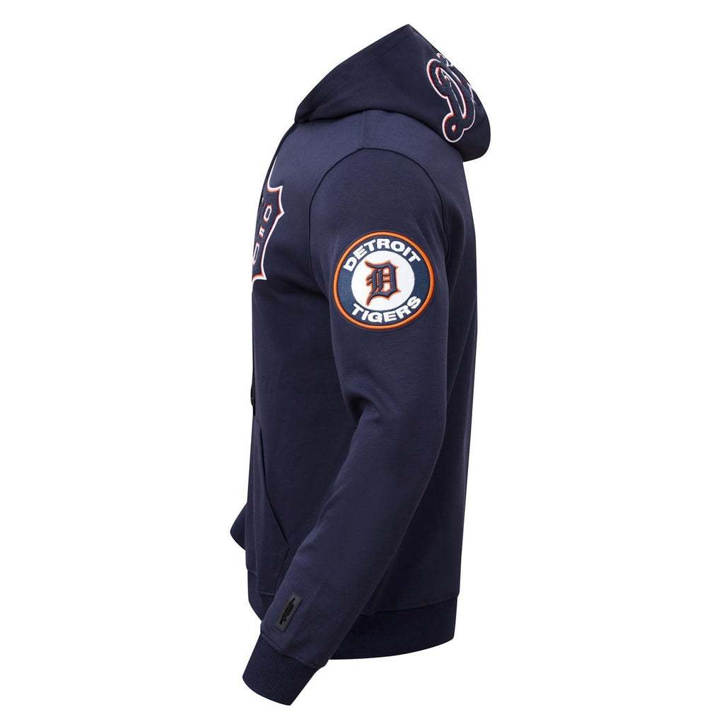 MLB DETROIT TIGERS CLASSIC CHENILLE MEN'S PULLOVER HOODIE (MIDNIGHT NAVY)