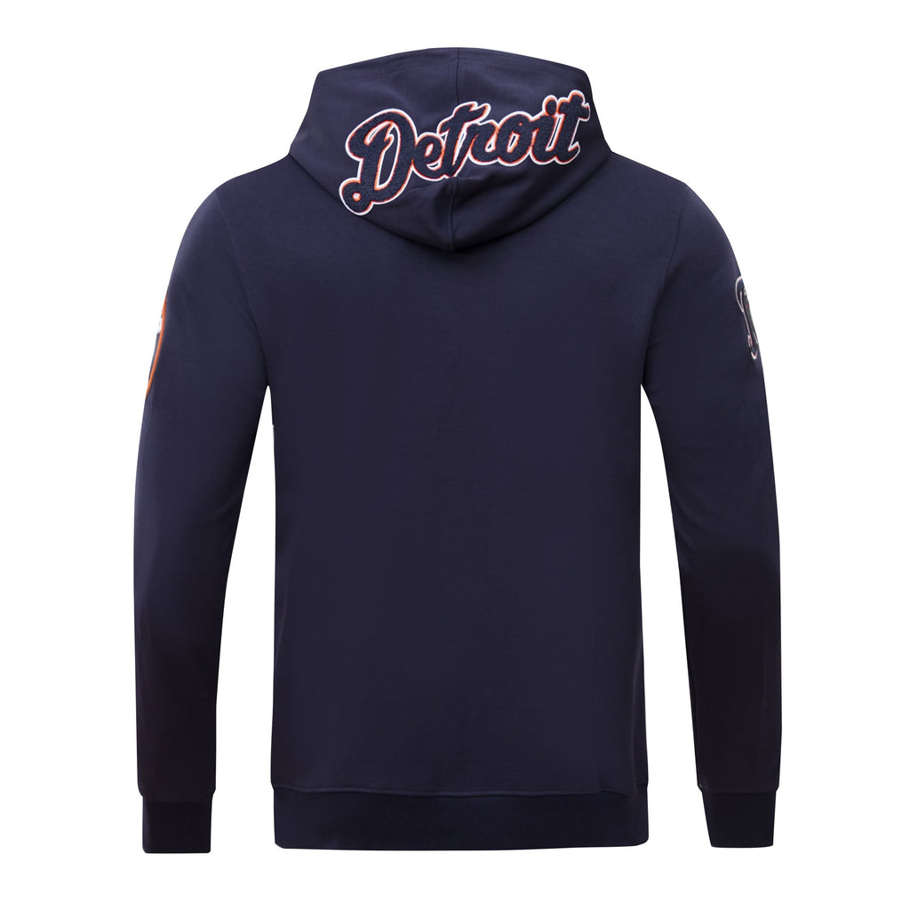 MLB DETROIT TIGERS CLASSIC CHENILLE MEN'S PULLOVER HOODIE (MIDNIGHT NAVY)