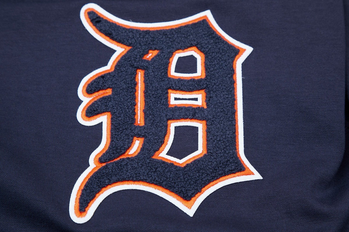 MLB DETROIT TIGERS CLASSIC CHENILLE MEN'S PULLOVER HOODIE (MIDNIGHT NAVY)