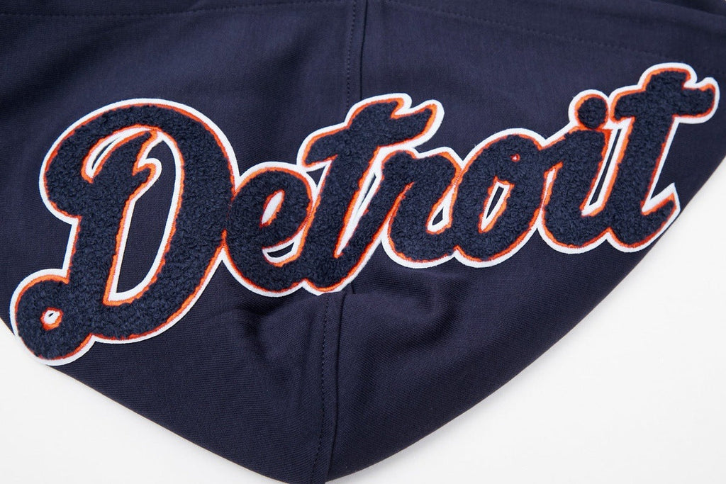 MLB DETROIT TIGERS CLASSIC CHENILLE MEN'S PULLOVER HOODIE (MIDNIGHT NAVY)
