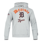 MLB DETROIT TIGERS OLD ENGLISH CHANDAIL À CAPUCHON EN MOLLETON POUR HOMME (GRIS CHINÉ)