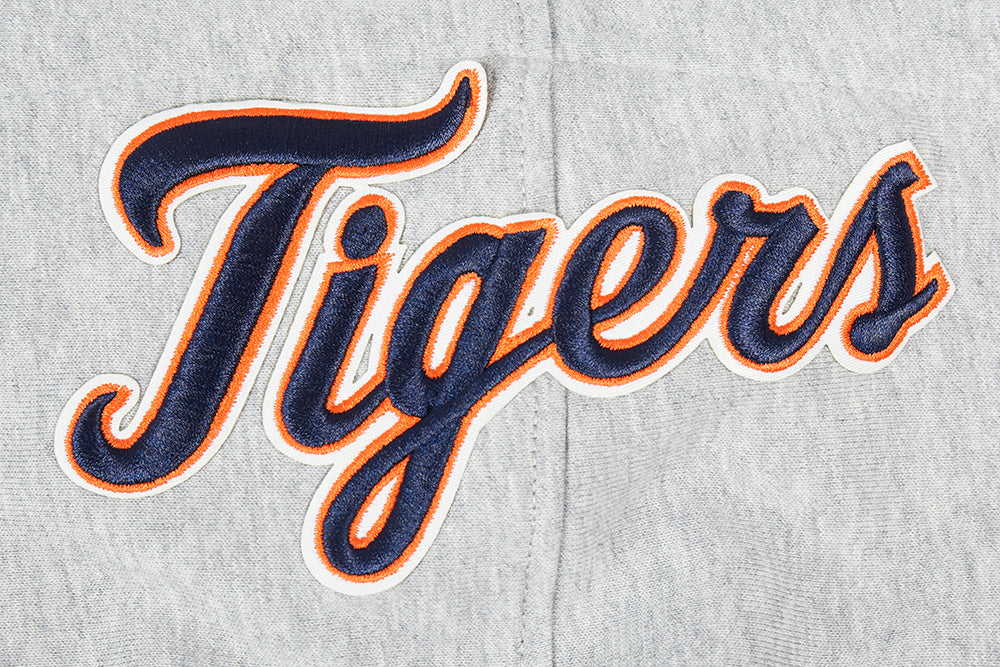 MLB DETROIT TIGERS OLD ENGLISH CHANDAIL À CAPUCHON EN MOLLETON POUR HOMME (GRIS CHINÉ)