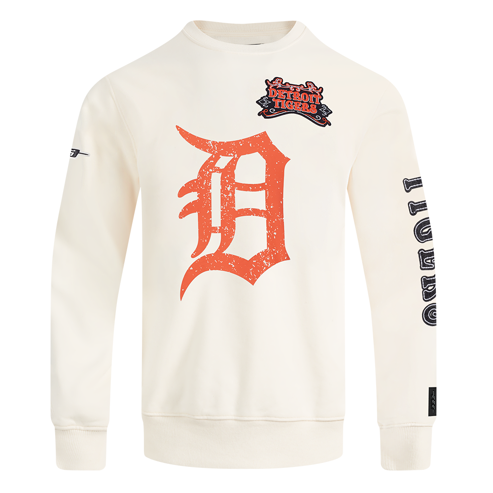 MLB DETROIT TIGERS REBEL ATHLETICS MEN'S CREWNECK (EGGSHELL)