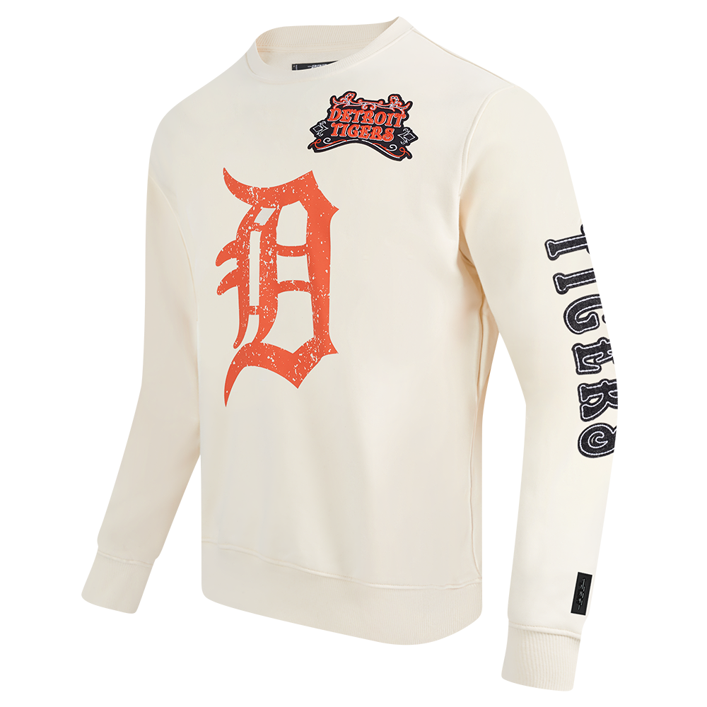 MLB DETROIT TIGERS REBEL ATHLETICS MEN'S CREWNECK (EGGSHELL)