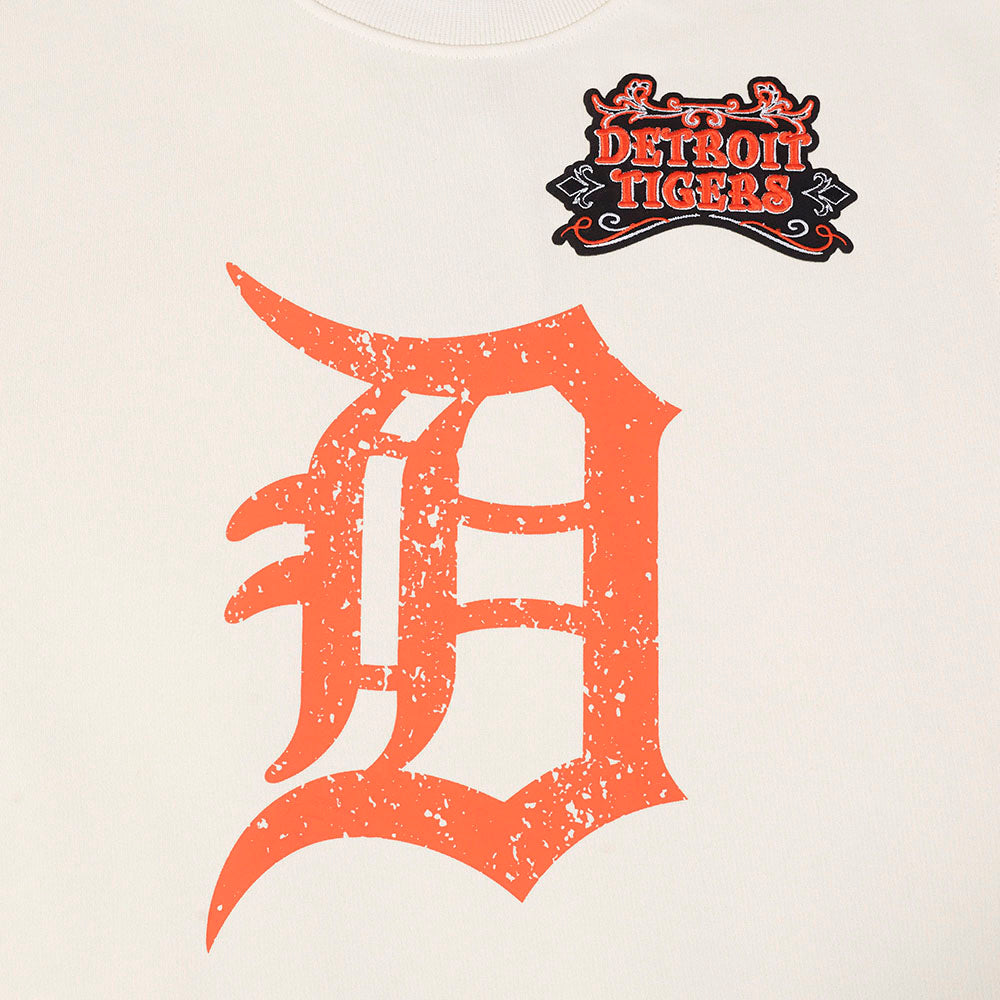 MLB DETROIT TIGERS REBEL ATHLETICS MEN'S CREWNECK (EGGSHELL)