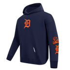 MLB DETROIT TIGERS LIVING LARGE CHANDAIL À CAPUCHON EN MOLLETON À ÉPAULES TOMBANTES POUR HOMME (MARINE MINUIT)