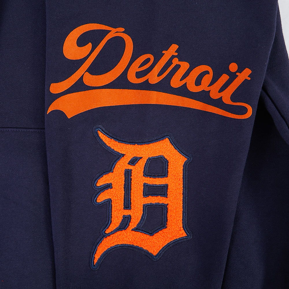 MLB DETROIT TIGERS LIVING LARGE CHANDAIL À CAPUCHON EN MOLLETON À ÉPAULES TOMBANTES POUR HOMME (MARINE MINUIT)