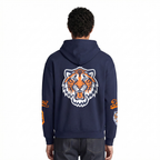 MLB DETROIT TIGERS LIVING LARGE CHANDAIL À CAPUCHON EN MOLLETON À ÉPAULES TOMBANTES POUR HOMME (MARINE MINUIT)
