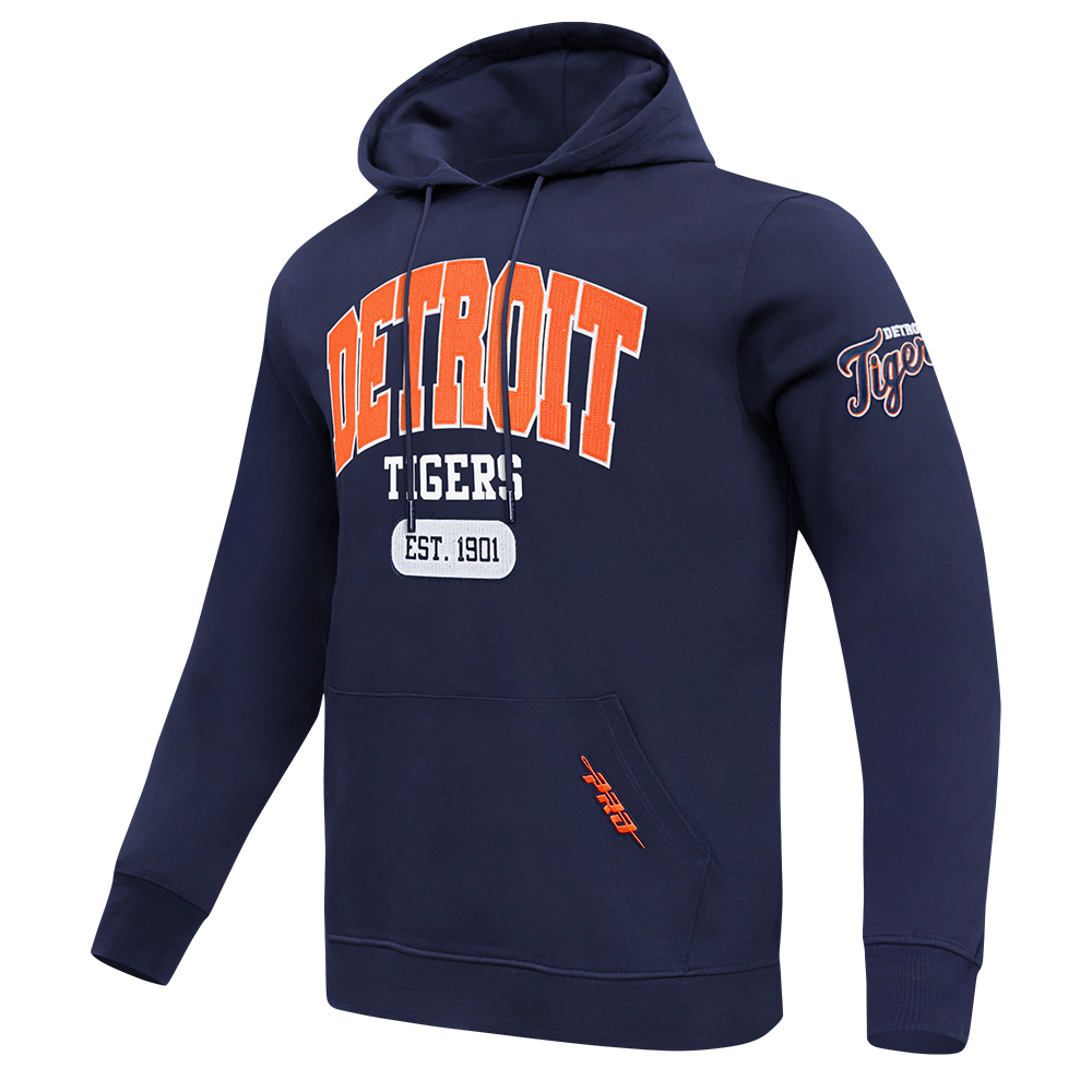MLB DETROIT TIGERS CITY ARCH CHANDAIL À CAPUCHON EN MOLLETON POUR HOMME (MARINE MINUIT)
