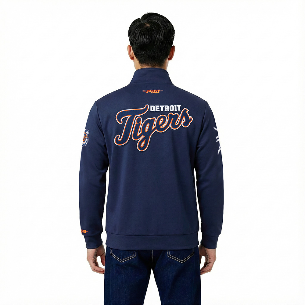 MLB DETROIT TIGERS CITY ARCH HAUT EN MOLLETON À GLISSIÈRE AU QUART POUR HOMME (MARINE MINUIT)
